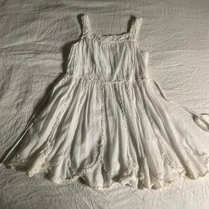 White cottage core babydoll mini dress
